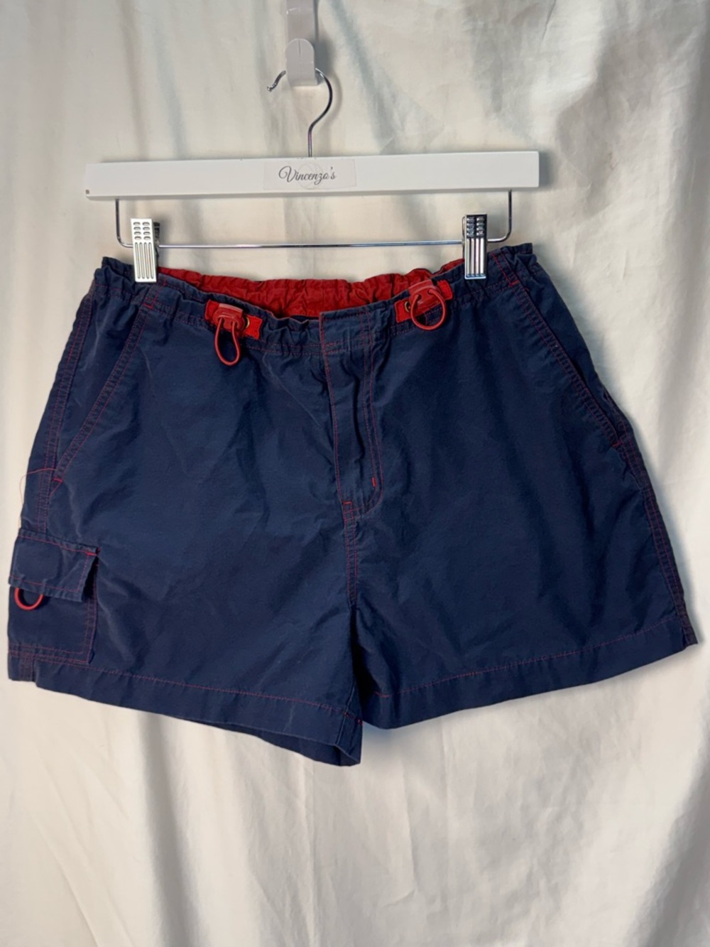 lei Navy Shorts with Red Trim and Drawstring